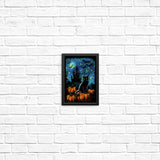 Starry Black Cat - Posters & Prints