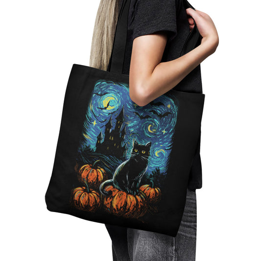 Starry Black Cat - Tote Bag