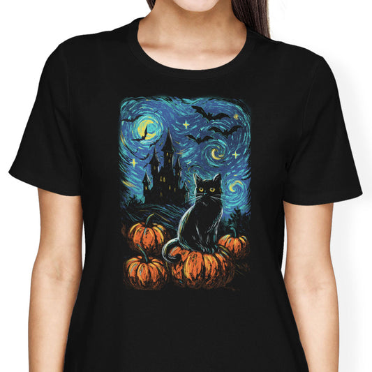 Starry Black Cat - Women's Apparel