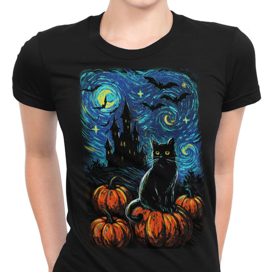 Starry Black Cat - Women's Apparel
