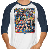 Superhumans vs. Masterminds - 3/4 Sleeve Raglan T-Shirt