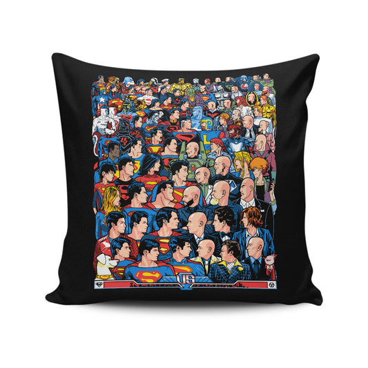 Superhumans vs. Masterminds - Throw Pillow