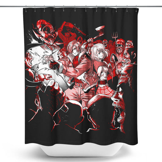 Surrounded by Evil - Shower Curtain