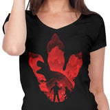 T-Rex Footprint - Women's V-Neck