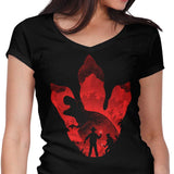 T-Rex Footprint - Women's V-Neck