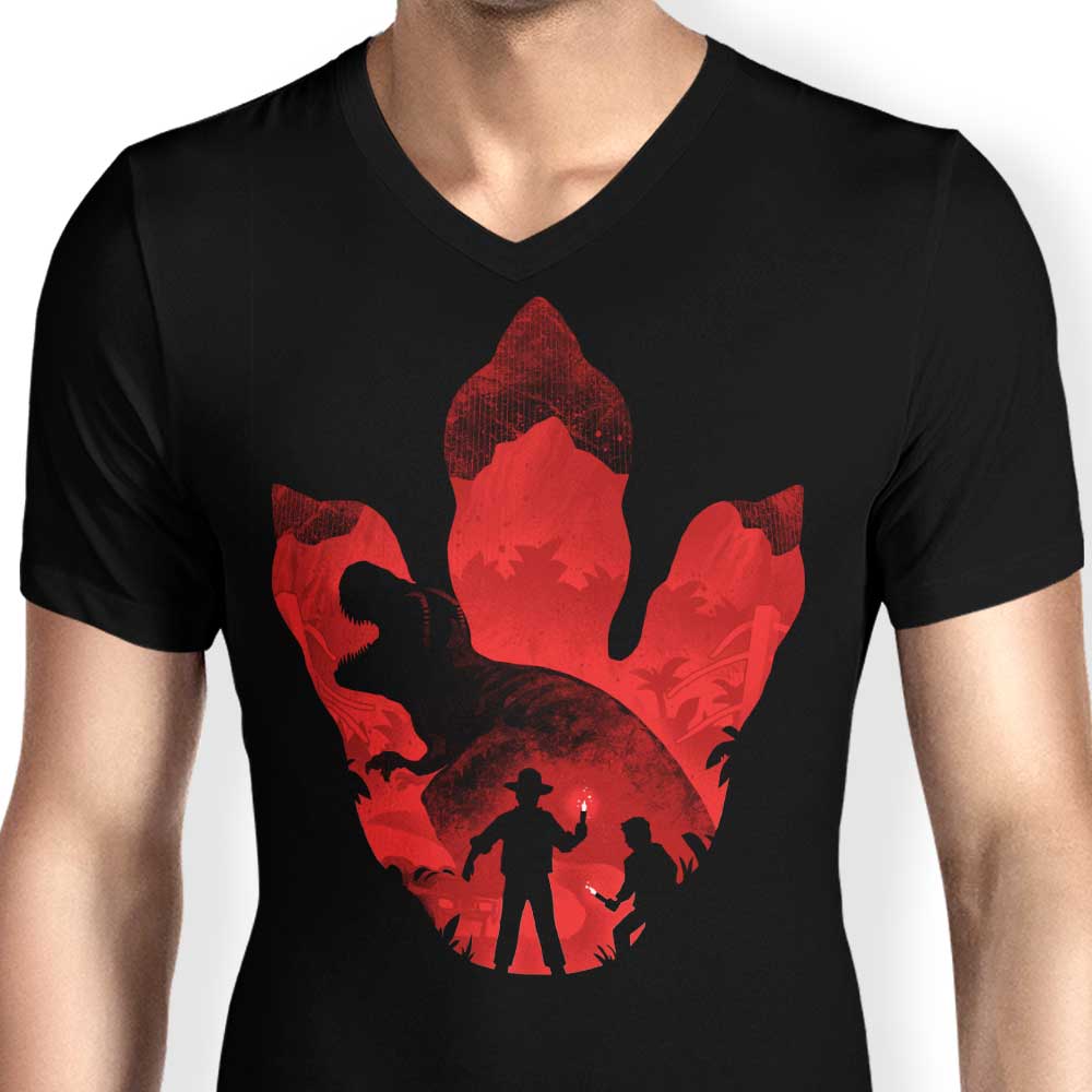 T-Rex Footprint - Men's V-Neck