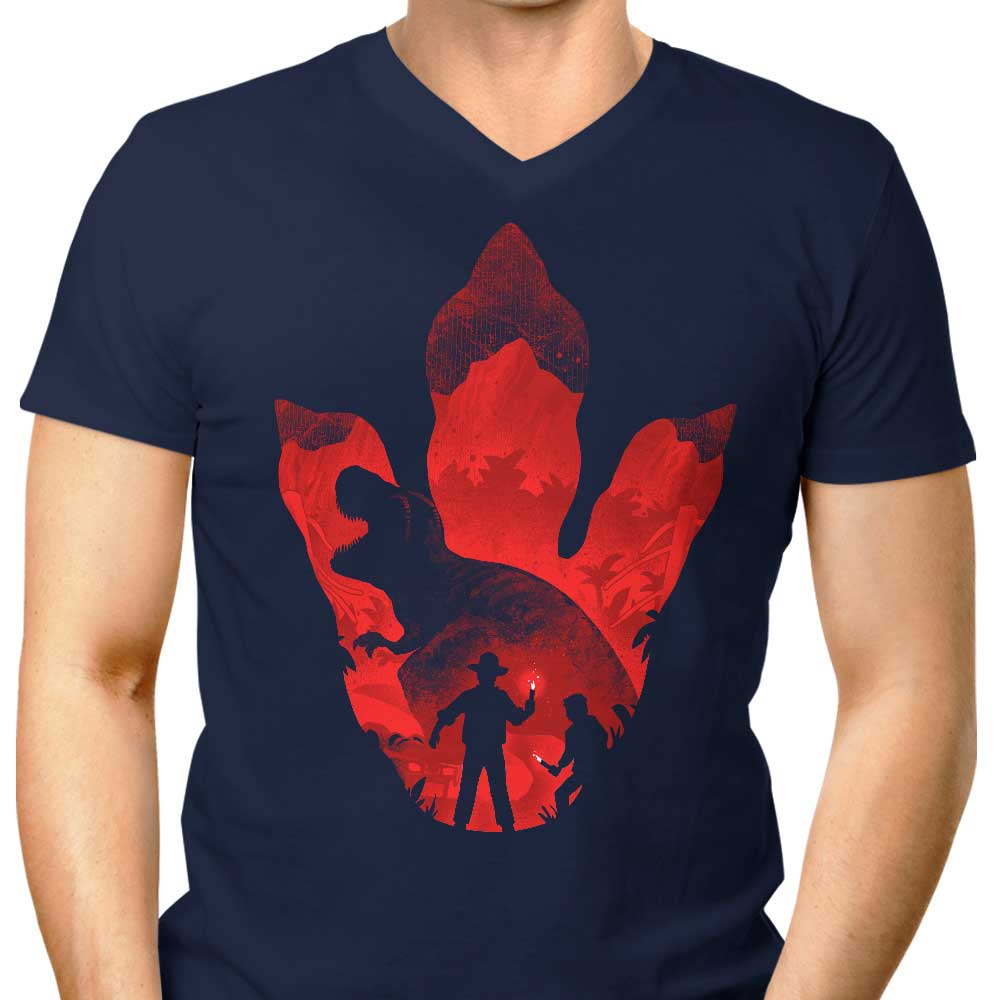 T-Rex Footprint - Men's V-Neck