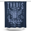 Tardis Garage - Shower Curtain