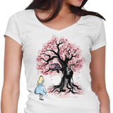 The Cheshire's Tree Sumi-e - Women's V-Neck