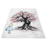 The Cheshire's Tree Sumi-e - Fleece Blanket