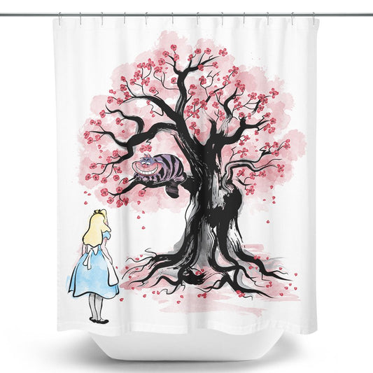 The Cheshire's Tree Sumi-e - Shower Curtain