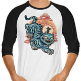 The Glowing Tiger - 3/4 Sleeve Raglan T-Shirt