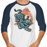 The Glowing Tiger - 3/4 Sleeve Raglan T-Shirt