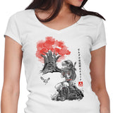 The Great Deku Sumi-e - Women's V-Neck