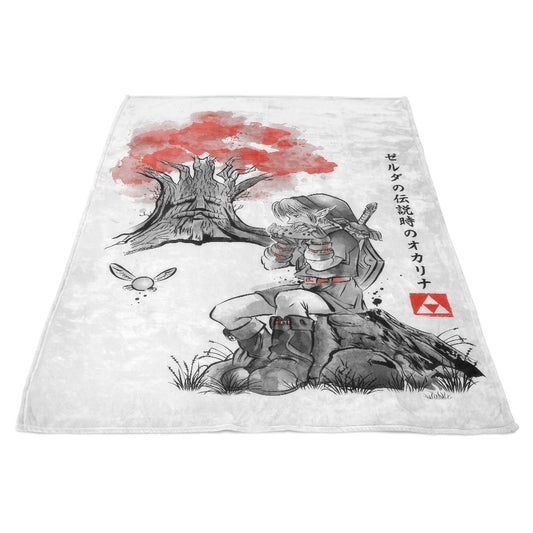 The Great Deku Sumi-e - Fleece Blanket