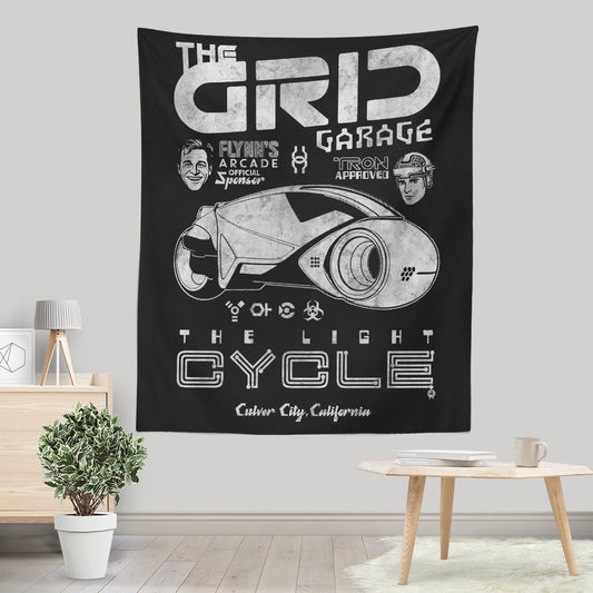 The Grid Garage - Wall Tapestry