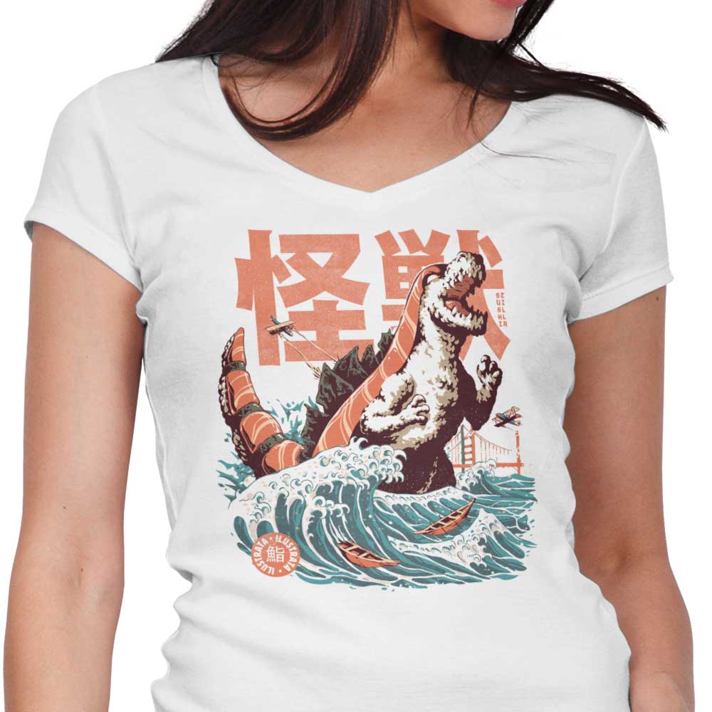 The Sushizilla - Women's V-Neck