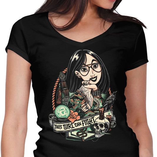 This Girl Can Fight - Women's V-Neck