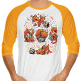 Tiny Dragon Dice - 3/4 Sleeve Raglan T-Shirt