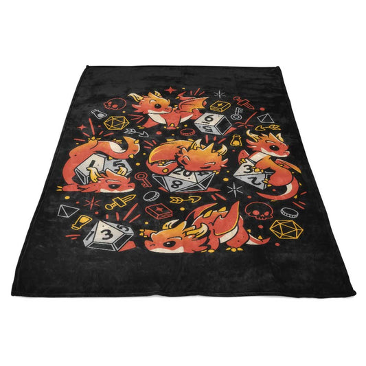 Tiny Dragon Dice - Fleece Blanket