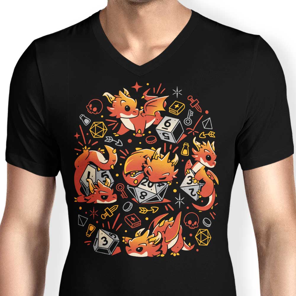 Tiny Dragon Dice - Men's V-Neck