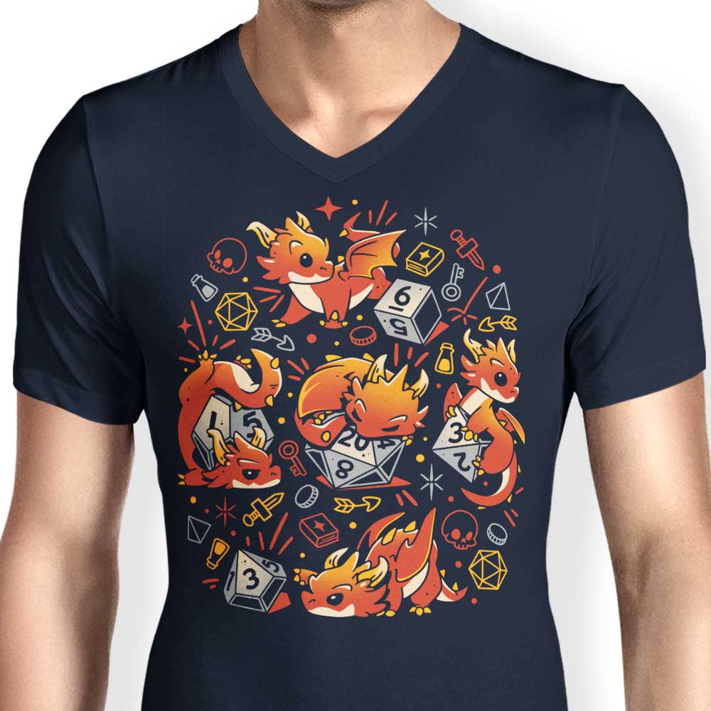 Tiny Dragon Dice - Men's V-Neck