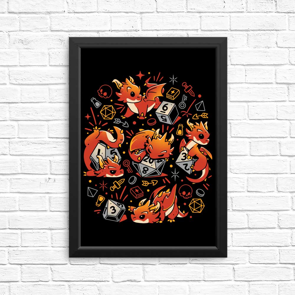 Tiny Dragon Dice - Posters & Prints