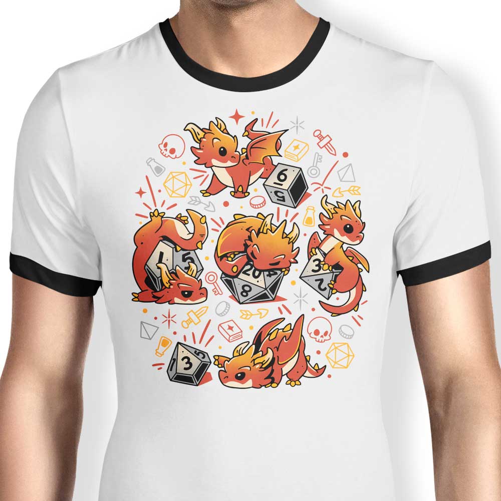Tiny Dragon Dice - Ringer T-Shirt