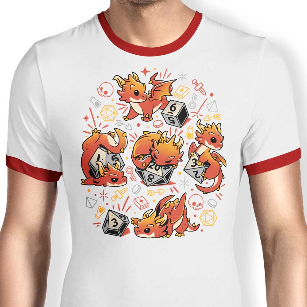 Tiny Dragon Dice - Ringer T-Shirt