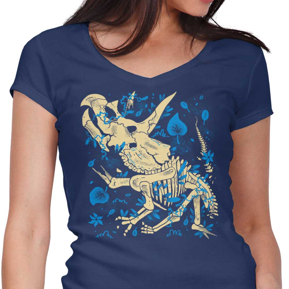 Triceratops Fossils - Women's V-Neck