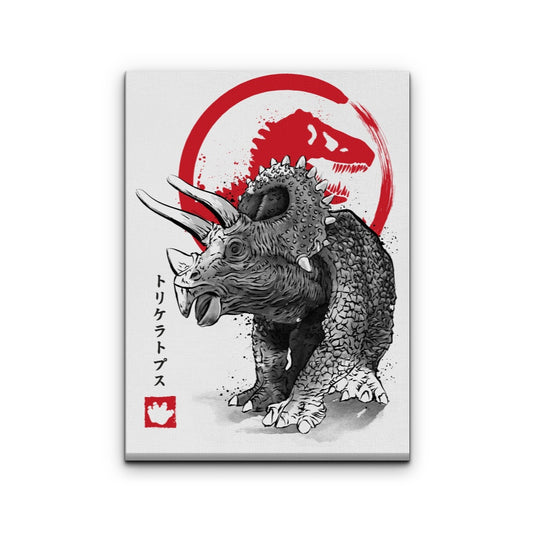 Triceratops Sumi-e - Canvas Print