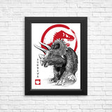 Triceratops Sumi-e - Posters & Prints