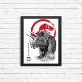 Triceratops Sumi-e - Posters & Prints