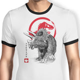 Triceratops Sumi-e - Ringer T-Shirt