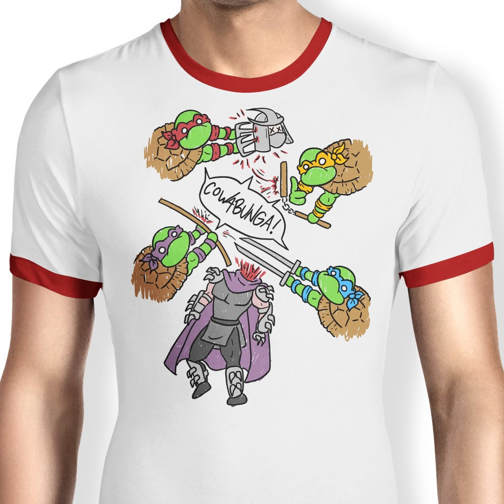 Turtle Servant Ringer Turtle Pool - Ringer T-Shirt – Once Upon a Tee