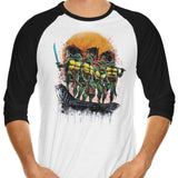 Turtles on the Roof - 3/4 Sleeve Raglan T-Shirt