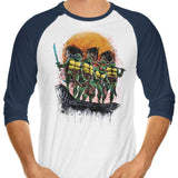 Turtles on the Roof - 3/4 Sleeve Raglan T-Shirt