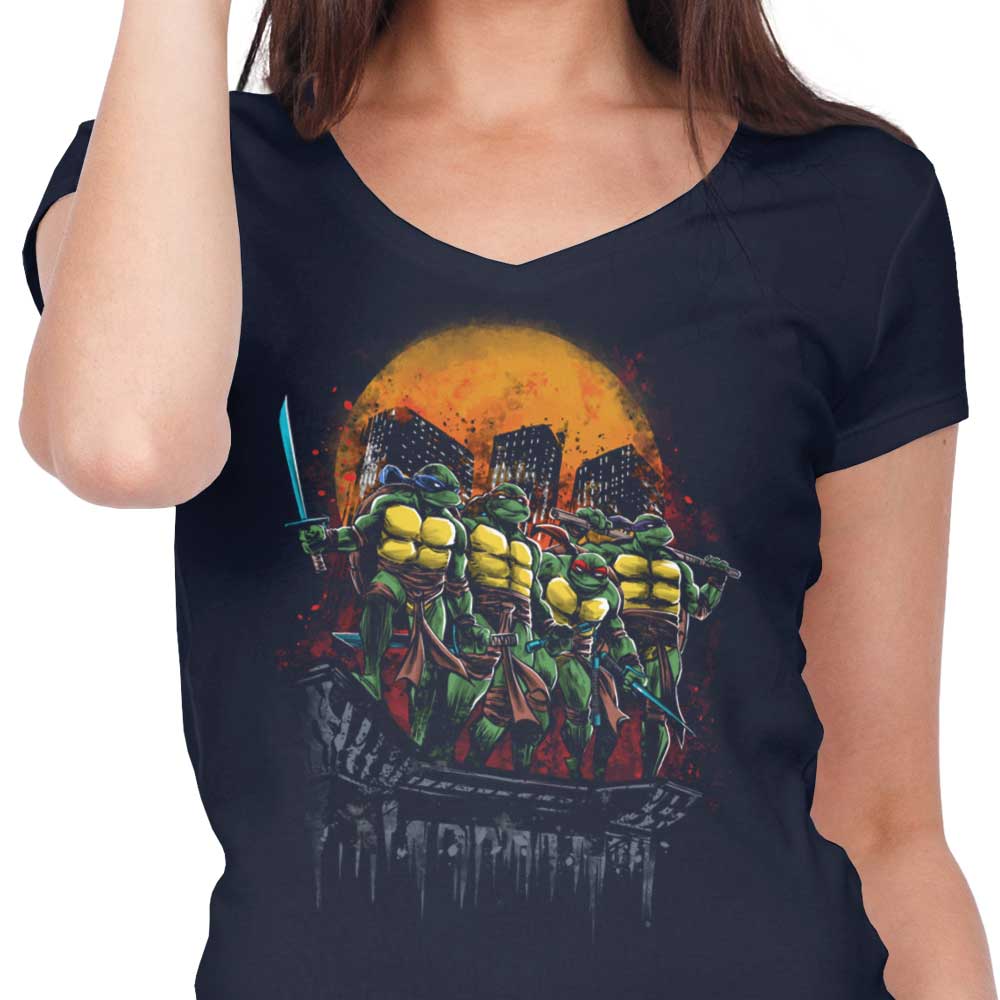 Turtles on the Roof - Women's V-Neck