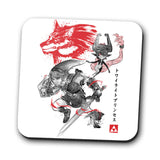 Twilight Wolf Sumi-e - Coasters