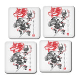 Twilight Wolf Sumi-e - Coasters