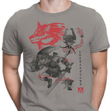 Twilight Wolf Sumi-e - Men's Apparel
