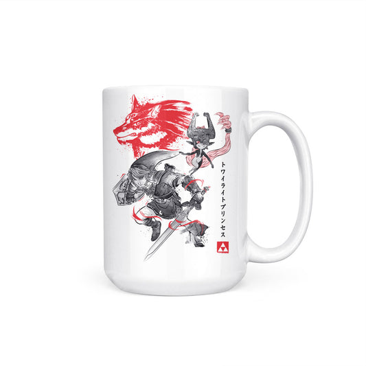 Twilight Wolf Sumi-e - Mug