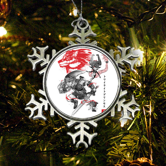 Twilight Wolf Sumi-e - Ornament