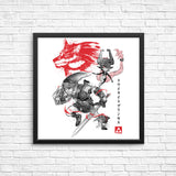Twilight Wolf Sumi-e - Posters & Prints