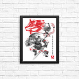 Twilight Wolf Sumi-e - Posters & Prints