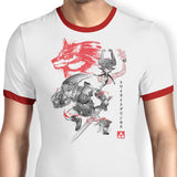 Twilight Wolf Sumi-e - Ringer T-Shirt