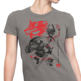 Twilight Wolf Sumi-e - Women's Apparel