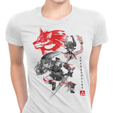 Twilight Wolf Sumi-e - Women's Apparel