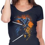 Twin White Blades - Women's V-Neck
