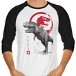 Tyrannosaurus Sumi-e - 3/4 Sleeve Raglan T-Shirt